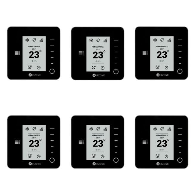 Pack 6 thermostats Airzone noir